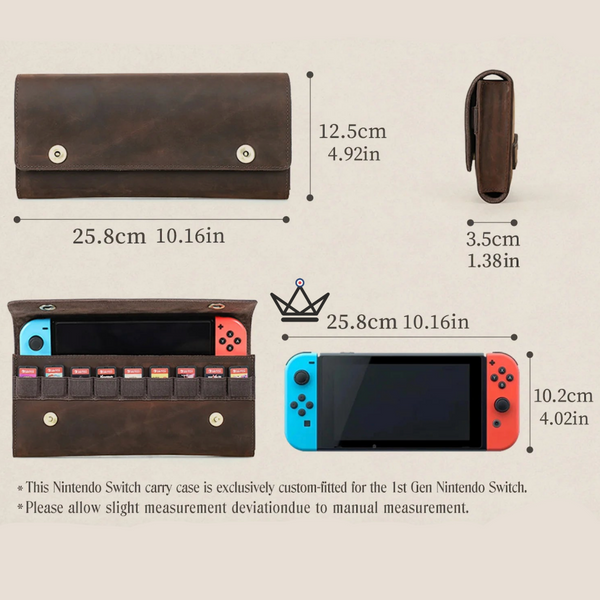 Étui Cuir personnalisable Nintendo Switch 1ʳᵉ & 2ᵉ génération — VOYAGEUR Mario