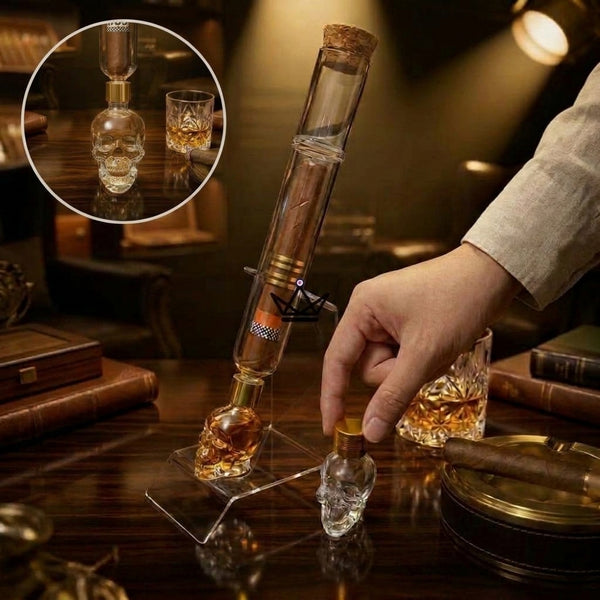 Infuseur à cigare en verre, réservoir crâne et support — INFUSIO SKULL