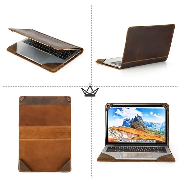 Housse Macbook en Cuir Personnalisable 13" - Voyageur RELIURE
