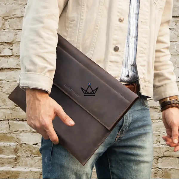 Housse Macbook en Cuir Personnalisable 13"-14" - Voyageur MISSIVE