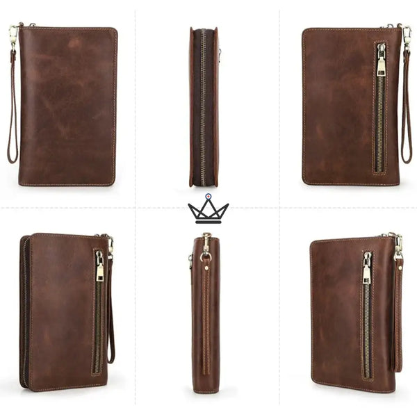 Organiseur de luxe en cuir - Voyageur Clutch (personnalisable) -  - porte-carte personnalisable - Cadeau, Noël, Anniversaire, Original, Fête des pères, fête des mères - Atelier Atypique