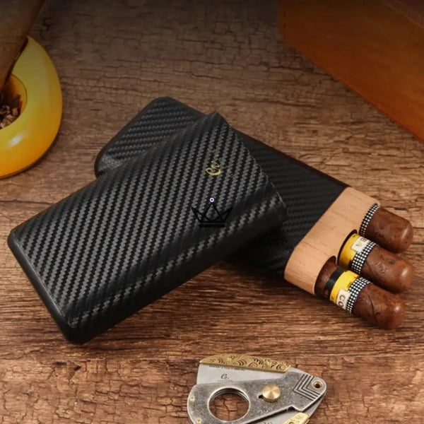 Etui à cigare de voyage - CARBON WOOD -  -  - Cadeau, Noël, Anniversaire, Original - Atelier Atypique