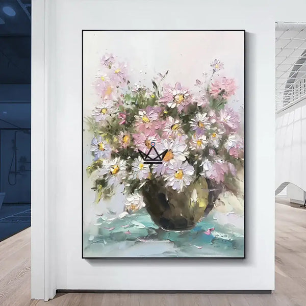 Peinture à l'huile sur toile XXL - Éclat Floral -  - toile - Cadeau, Noël, Anniversaire, Original, Fête des pères, fête des mères - Atelier Atypique
