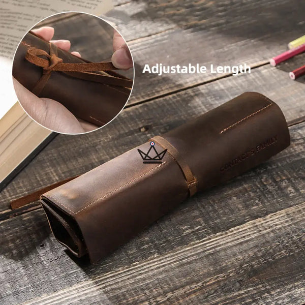Étui en cuir pour stylos et crayons - Voyageur Roll (personnalisable) -  - etui stylo personnalisable - Cadeau, Noël, Anniversaire, Original, Fête des pères, fête des mères - Atelier Atypique