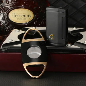 Coffret Briquet et Coupe-Cigare - GOLDYR - [] - coffret cigare - Cadeau, Noël, Anniversaire, Original, Fête des pères, fête des mères - Atelier Atypique