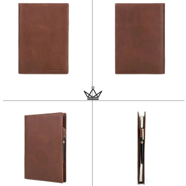 Protège Cahier en Cuir Personnalisable - Voyageur Intemporel -  - cahier personnalisable - Cadeau, Noël, Anniversaire, Original, Fête des pères, fête des mères - Atelier Atypique