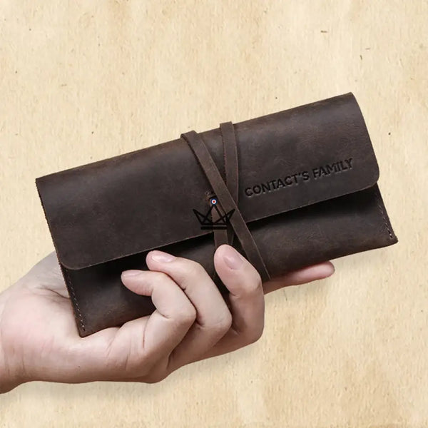 Étui personnalisable en cuir pour stylos et crayons – Voyageur Spool - [] - trousse personnalisable - Cadeau, Noël, Anniversaire, Original, Fête des pères, fête des mères - Atelier Atypique
