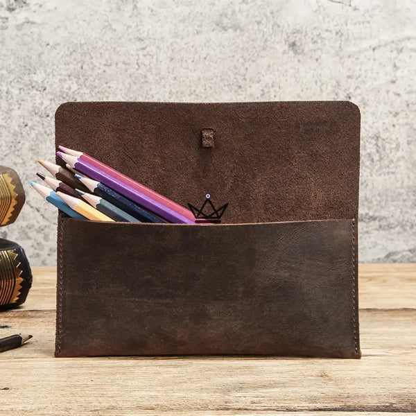 Étui personnalisable en cuir pour stylos et crayons – Voyageur Spool - [] - trousse personnalisable - Cadeau, Noël, Anniversaire, Original, Fête des pères, fête des mères - Atelier Atypique