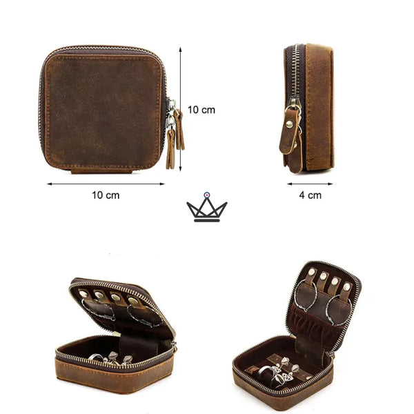 Boîte à Bijoux en Cuir personnalisable – Voyager Nova - [] - boite bijoux personnalisable - Cadeau, Noël, Anniversaire, Original, Fête des pères, fête des mères - Atelier Atypique