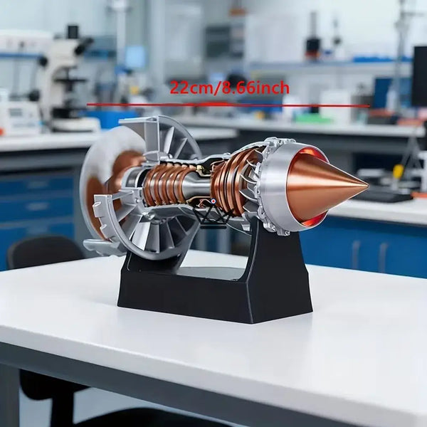 Maquette réacteur d'avion turbofan en coupe, kit 3D - AEROS
