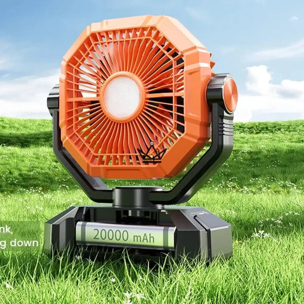 Ventilateur portable sur batterie NOELY — 20 000 mAh, LED & Power Bank