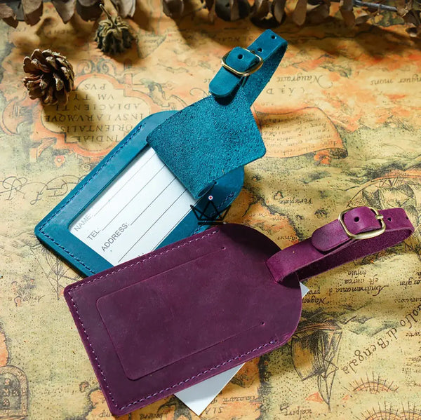 Étiquette à Bagage personnalisable en Cuir – Voyageur Tag