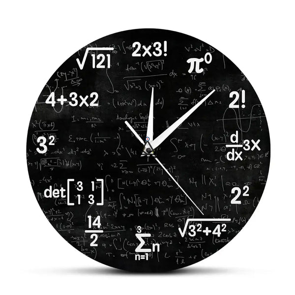 Horloge murale tableau noir équations mathématiques - THEOREMA