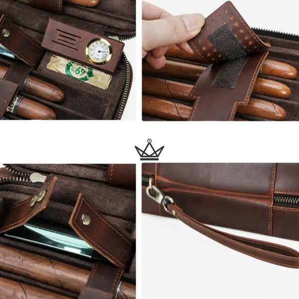 Étui à cigares en cuir personnalisable - Voyageur Sélection -  - etui cigare personnalisable - Cadeau, Noël, Anniversaire, Original, Fête des pères, fête des mères - Atelier Atypique