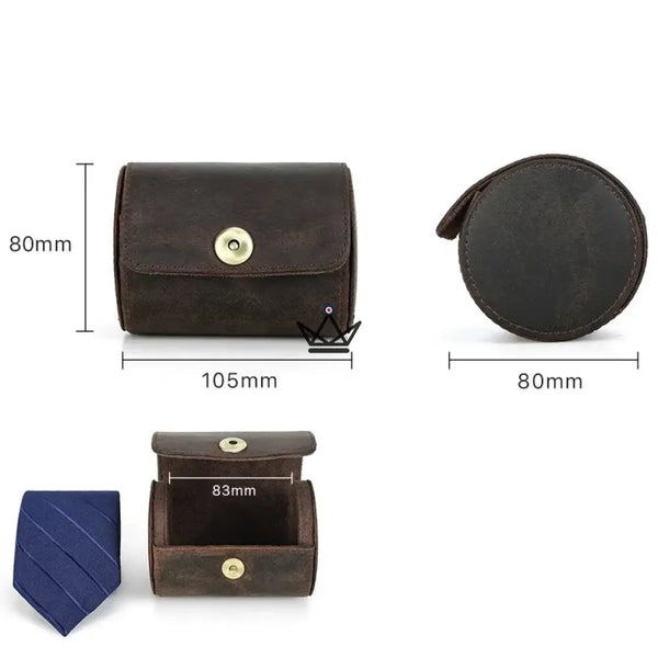 Étui à cravates en cuir personnalisable, 1 ou 2 cravates - Voyageur ASCOT
