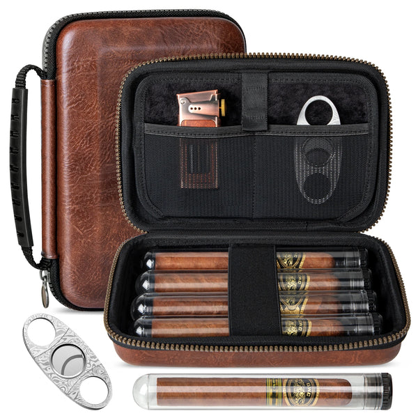 Étui à Cigares en Cuir avec accessoires - Callisto Lux - [] - etui cigare - Cadeau, Noël, Anniversaire, Original, Fête des pères, fête des mères - Atelier Atypique