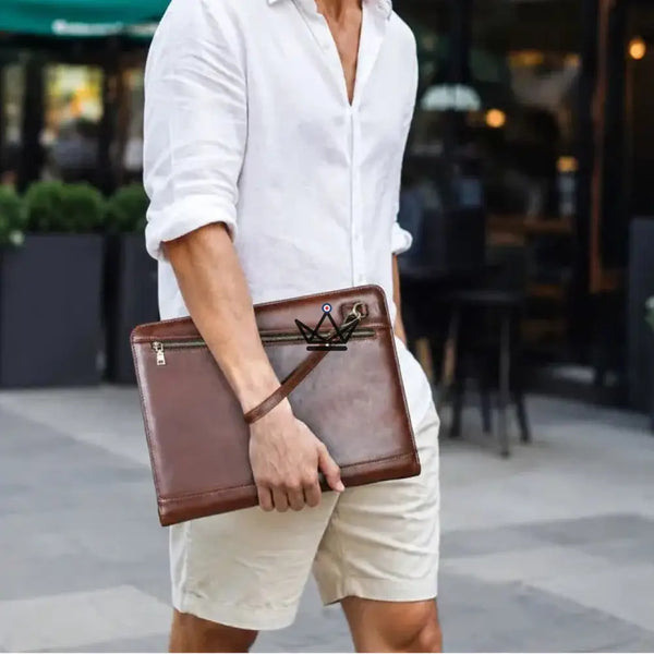 Conférencier A4 en Cuir personnalisable — iPad Pro & classeur — VOYAGEUR PadFolio