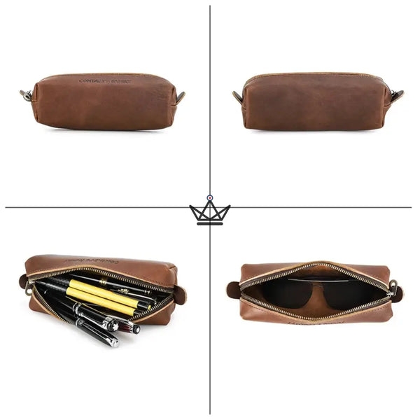 Trousse  en Cuir Personnalisable - Stylos & Lunettes - Voyageur Orion