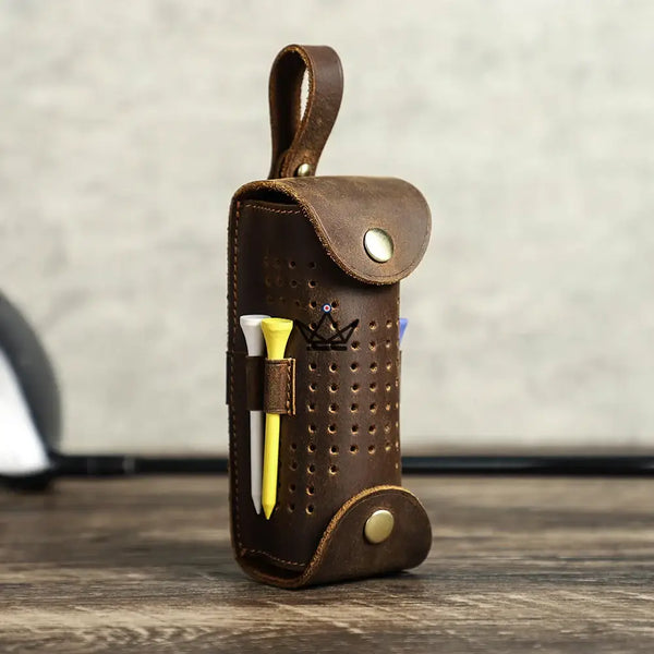 Étui à balle de golf en cuir personnalisable – Voyageur Tee Golf - [] - sac golf personnalisable - Cadeau, Noël, Anniversaire, Original, Fête des pères, fête des mères - Atelier Atypique