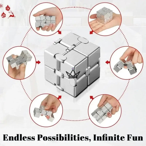 Cube infini en métal anti-stress de bureau - SPIRA