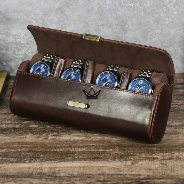 Étui Montre Voyage Cuir Personnalisable 1 à 4 Montres - Voyageur CAPSULE