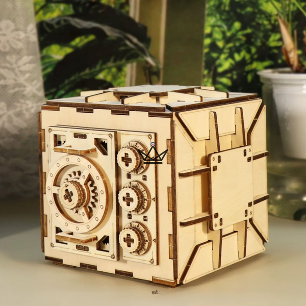 Puzzle 3D bois coffre-fort à combinaison, maquette mécanique - BASTION