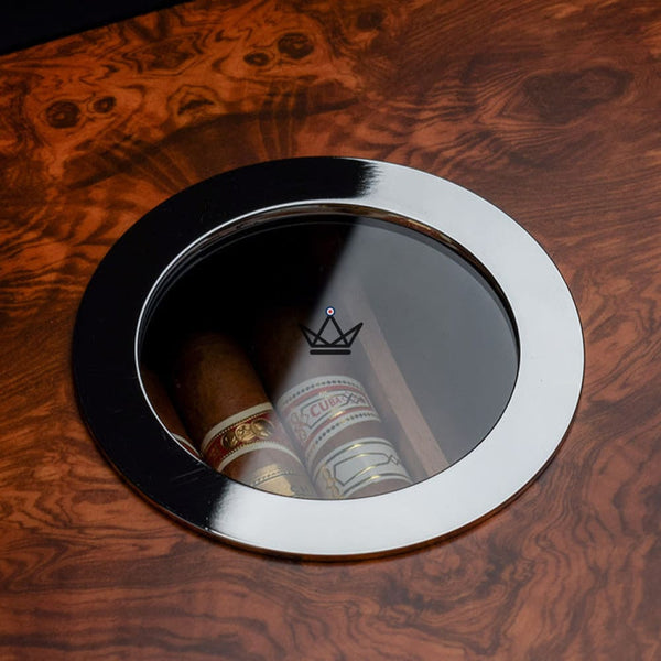 Cave à cigares de luxe avec hublot – Hublot Prestige 50 cigares - [] - cave a cigare - Cadeau, Noël, Anniversaire, Original, Fête des pères, fête des mères - Atelier Atypique