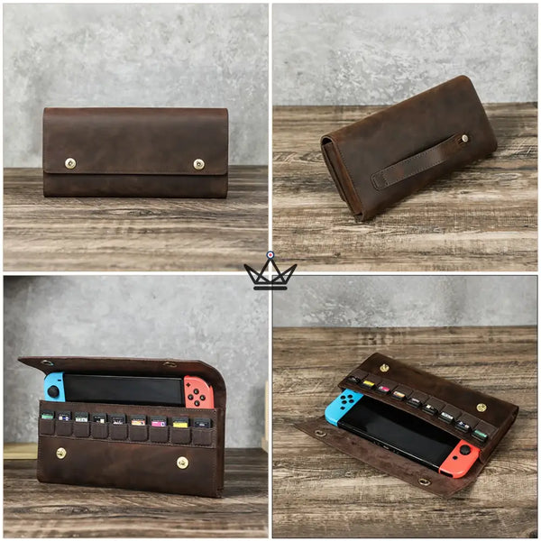 Étui Cuir personnalisable Nintendo Switch 1ʳᵉ & 2ᵉ génération — VOYAGEUR Mario