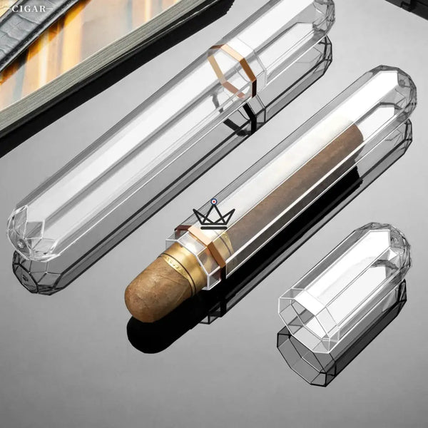 Tube à cigare en acrylique transparent – Prisme - [] - etui cigare - Cadeau, Noël, Anniversaire, Original, Fête des pères, fête des mères - Atelier Atypique