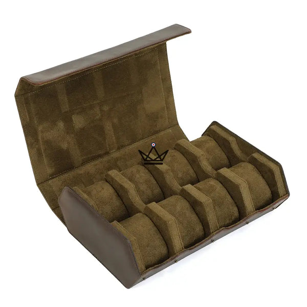 Etui de voyage personnalisable pour montre automatique en cuir - Voyageur Hexagone - ["Maroquinerie Personnalisable"] - etui montre personnalisable - Cadeau, Noël, Anniversaire, Original, Fête des pères, fête des mères - Atelier Atypique