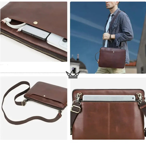 Housse Macbook en Cuir Personnalisable 13" à 14" - Voyageur COURIER