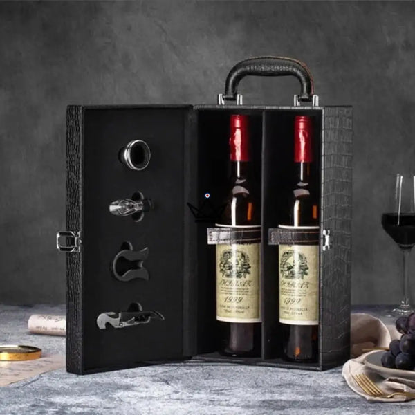 Coffret 2 bouteilles de vin avec accessoires de sommelier - SOMMELIER - ["maj-desc","maj-filtre"] - coffret vin - Cadeau, Noël, Anniversaire, Original, Fête des pères, fête des mères - Atelier Atypique