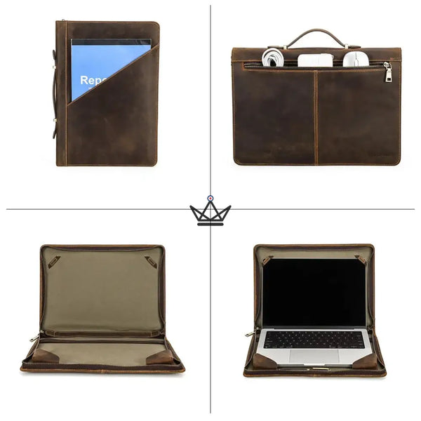 Housse Macbook en Cuir Personnalisable 13"-16" - Voyageur CODEX