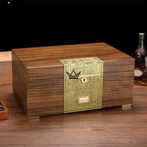 Coffret Héritage de Luxe : Cave à Cigare, Briquet, Coupe-Cigare, Porte-Cigare et Tube à Cigare -  - cave a cigare - Cadeau, Noël, Anniversaire, Original, Fête des pères, fête des mères - Atelier Atypique