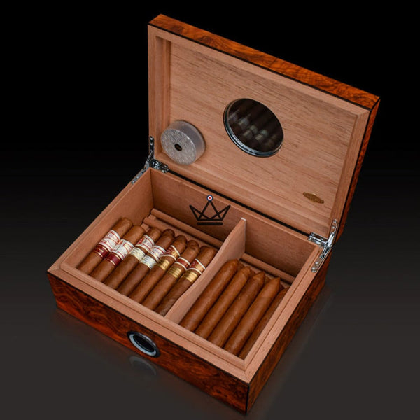 Cave à cigares de luxe avec hublot – Hublot Prestige 50 cigares - [] - cave a cigare - Cadeau, Noël, Anniversaire, Original, Fête des pères, fête des mères - Atelier Atypique