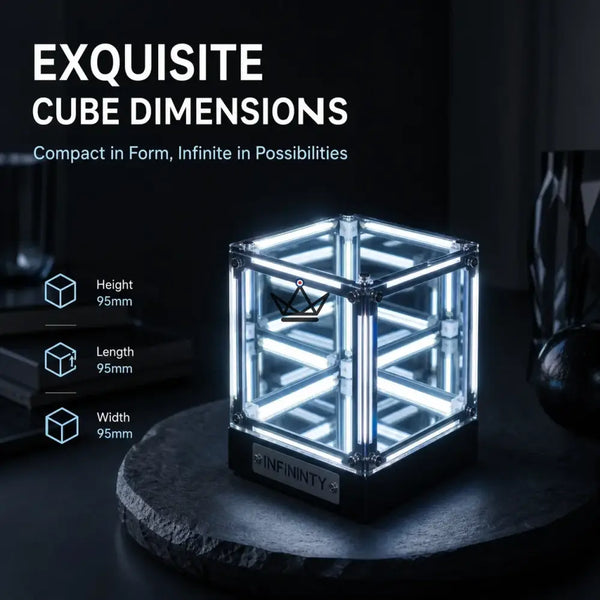 Lampe hypercube LED effet miroir infini rechargeable - QUANTA
