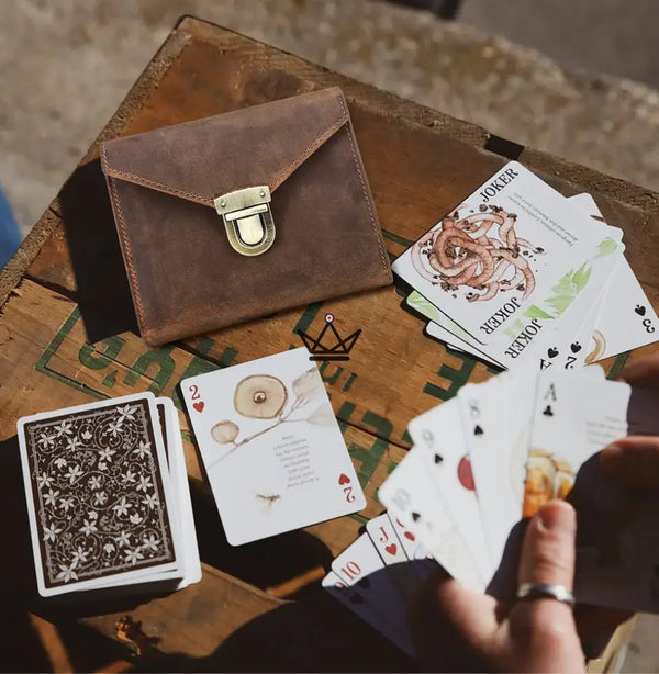 Étui à cartes à jouer cuir véritable personnalisable — VOYAGEUR Cards