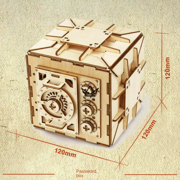 Puzzle 3D bois coffre-fort à combinaison, maquette mécanique - BASTION