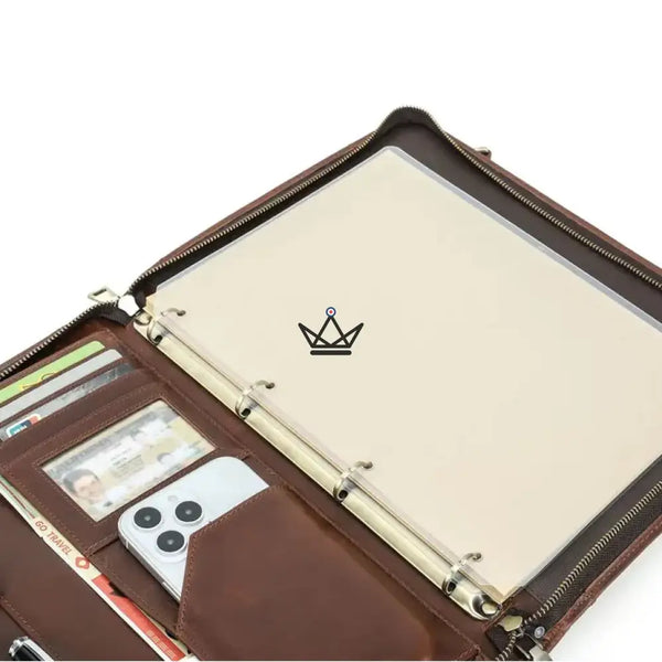 Conférencier A4 en Cuir personnalisable — iPad Pro & classeur — VOYAGEUR PadFolio