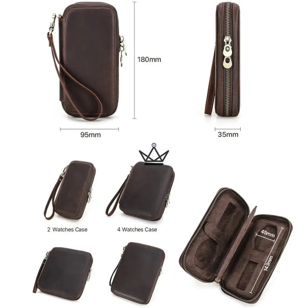 Étui de Voyage en Cuir pour Montres personnalisable – Voyager Keeper - [] - etui montre personnalisable - Cadeau, Noël, Anniversaire, Original, Fête des pères, fête des mères - Atelier Atypique