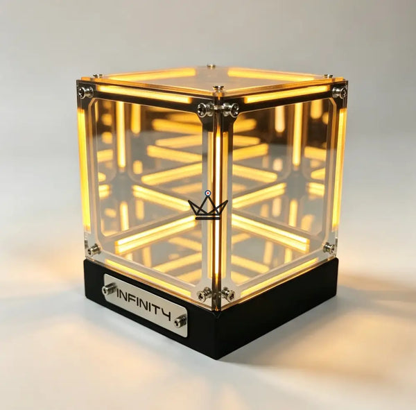 Lampe hypercube LED effet miroir infini rechargeable - QUANTA