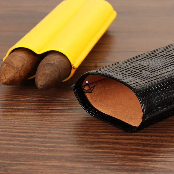Etui à cigare de voyage en cuir - DUALGRID -  -  - Cadeau, Noël, Anniversaire, Original, Fête des pères, fête des mères - Atelier Atypique