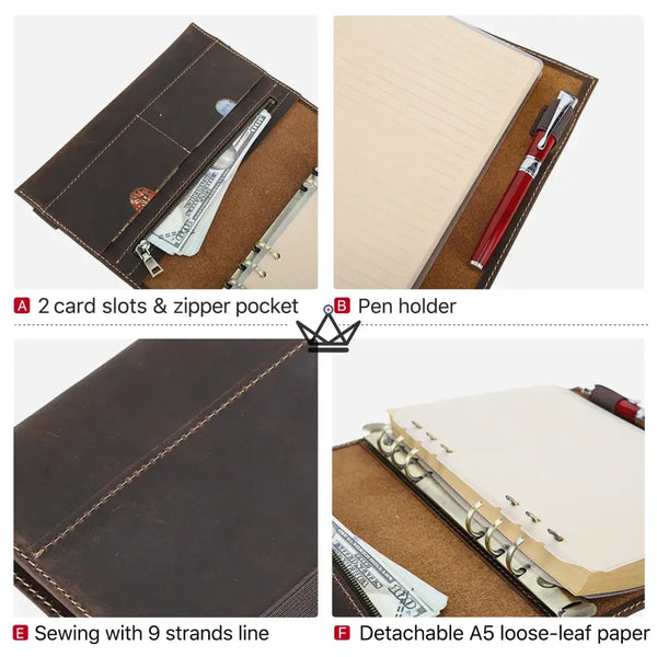 Organiseur Carnet A5 en Cuir Personnalisable - VOYAGEUR Winko