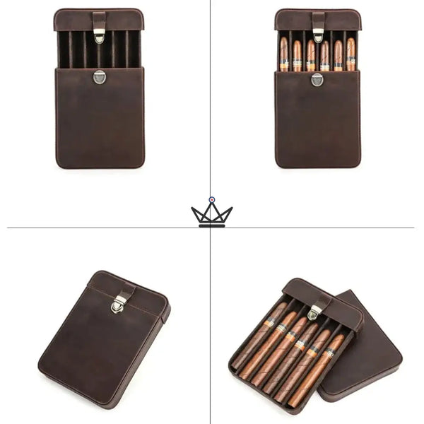 Étui à cigares en cuir personnalisable - Voyageur Slice -  - etui cigare personnalisable - Cadeau, Noël, Anniversaire, Original - Atelier Atypique