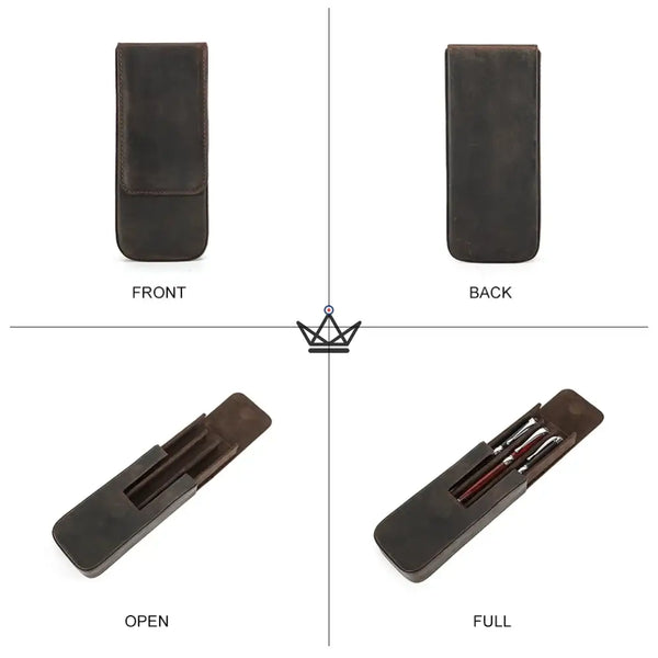 Étui 3 stylos en cuir personnalisable avec plateau amovible — Voyageur TERCET – 5/18