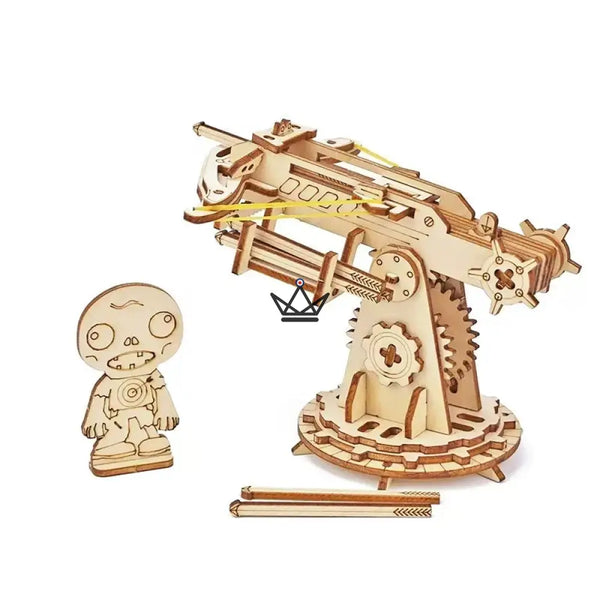 Puzzle 3D en bois baliste médiévale avec figurine et projectiles - VELITE