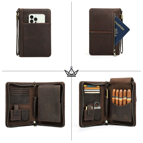 Étui à Cigares en Cuir Personnalisable - Voyageur Tempo -  - etui cigare personnalisable - Cadeau, Noël, Anniversaire, Original - Atelier Atypique