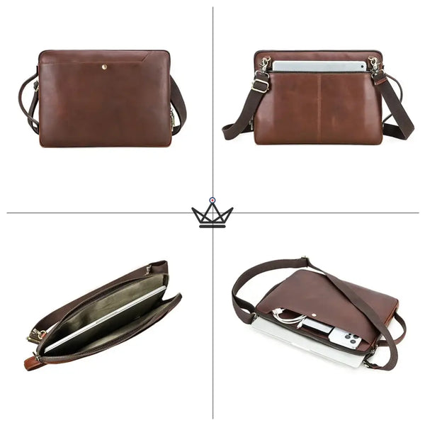 Housse Macbook en Cuir Personnalisable 13" à 14" - Voyageur COURIER