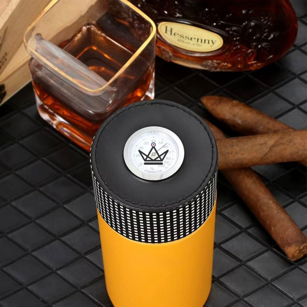 Cave à cigares ORBAL PRIME — cylindrique cuir & cèdre, 5 à 10 cigares | hygromètre inclus – 2/14