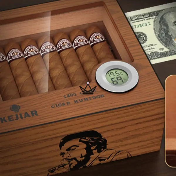 Cave à cigares avec accessoires – Coffret Prestige Libertador - [] - cave a cigare - Cadeau, Noël, Anniversaire, Original, Fête des pères, fête des mères - Atelier Atypique